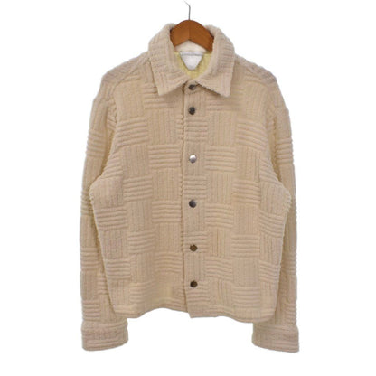 Bottega Veneta French Terry Jacket Shirt Front Button Collar Pile Fabric XS