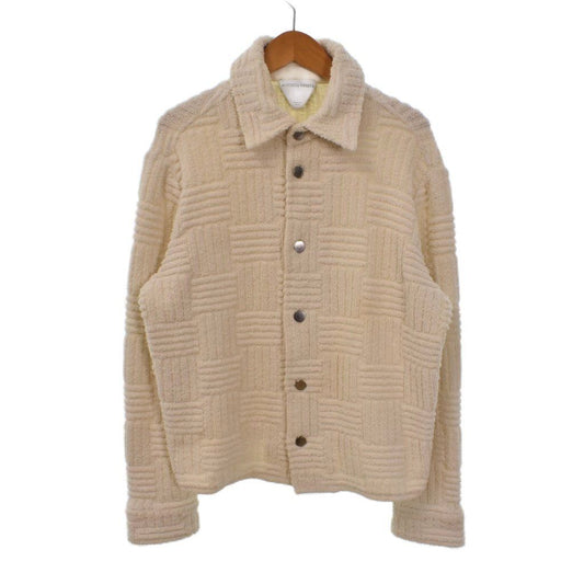 Bottega Veneta French Terry Jacket Shirt Front Button Collar Pile Fabric XS