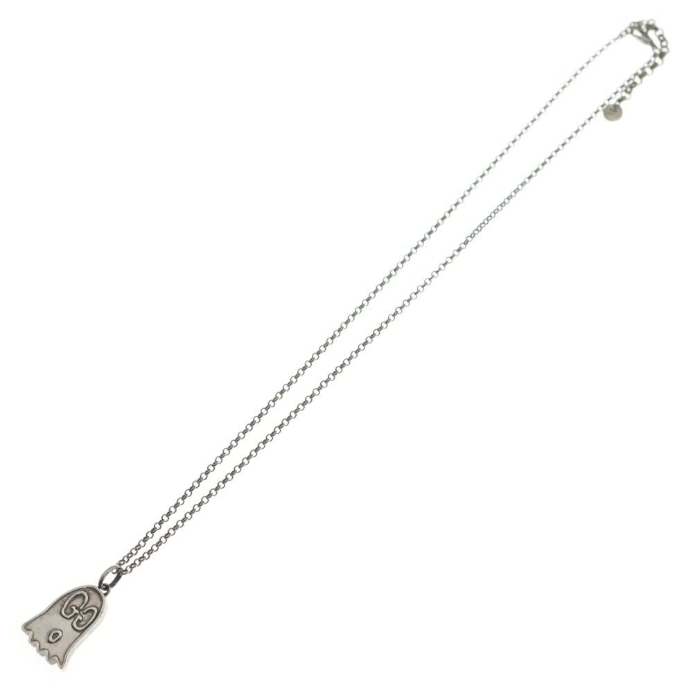 Gucci GG Logo All Over Pattern Ghost Chain Necklace Silver — view 2