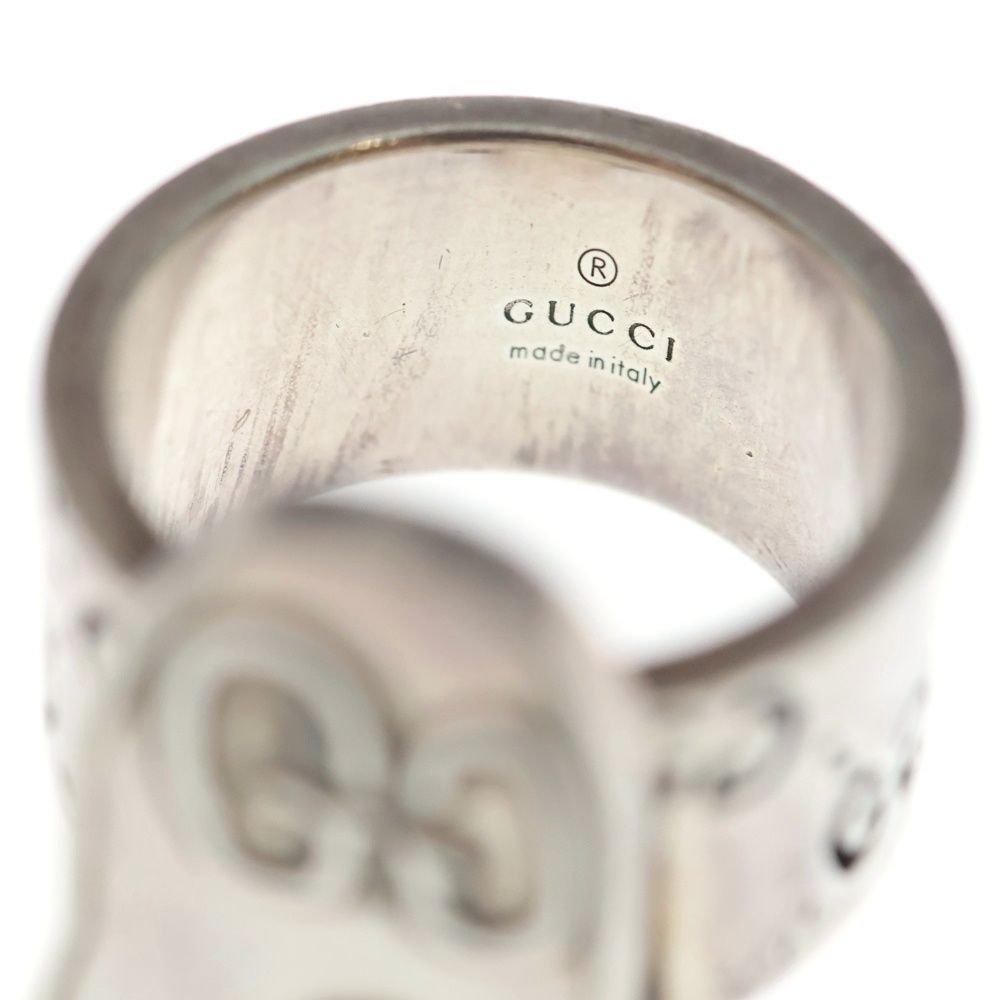 Gucci GG Logo All Over Pattern Ghost Ring Silver — view 5