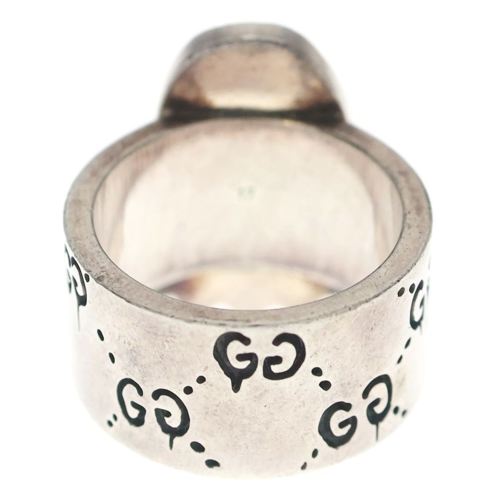Gucci GG Logo All Over Pattern Ghost Ring Silver — view 2