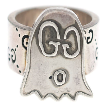 Gucci GG Logo All Over Pattern Ghost Ring Silver — view 4