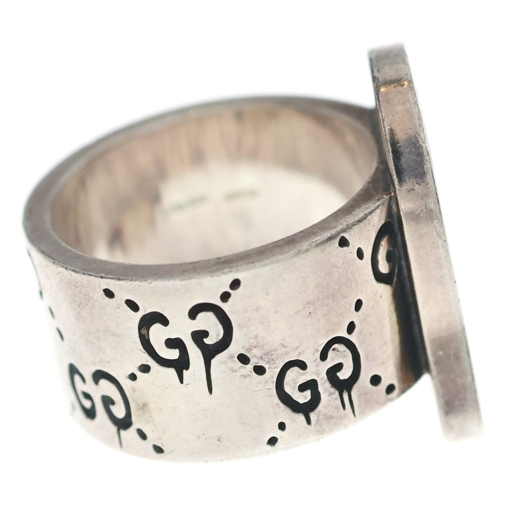 Gucci GG Logo All Over Pattern Ghost Ring Silver — view 3