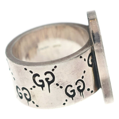 Gucci GG Logo All Over Pattern Ghost Ring Silver — view 3