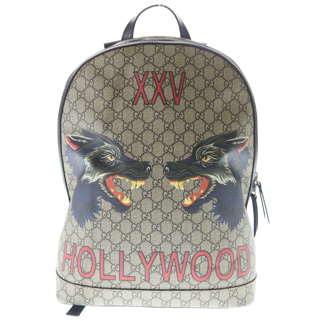 Gucci GG Supreme Wolf Xxv Hollywood Backpack