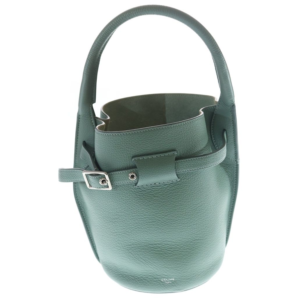 Celine Big Bucket Bag Light Green Leather Silver