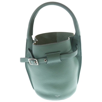 Celine Big Bucket Bag Light Green Leather Silver