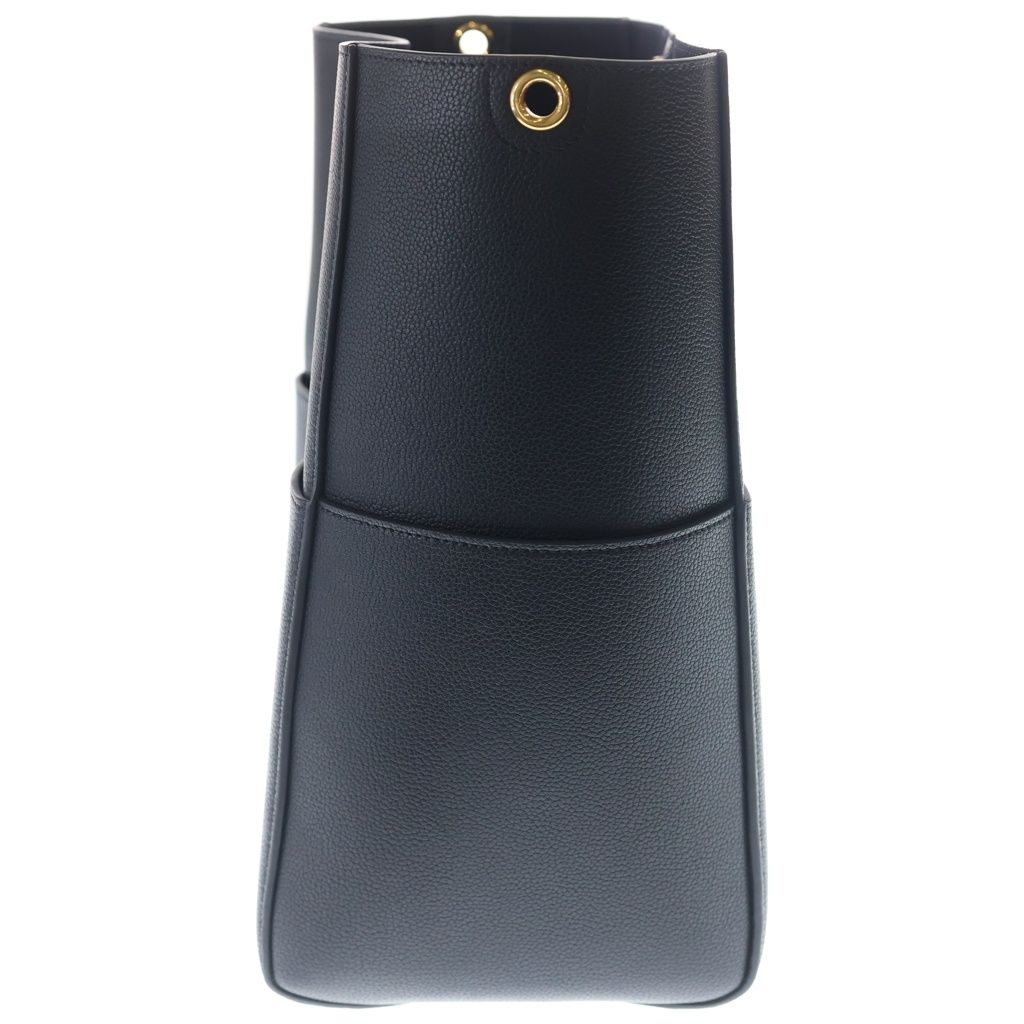 Celine Sangle Bucket Shoulder Bag Black Leather Gold — view 3