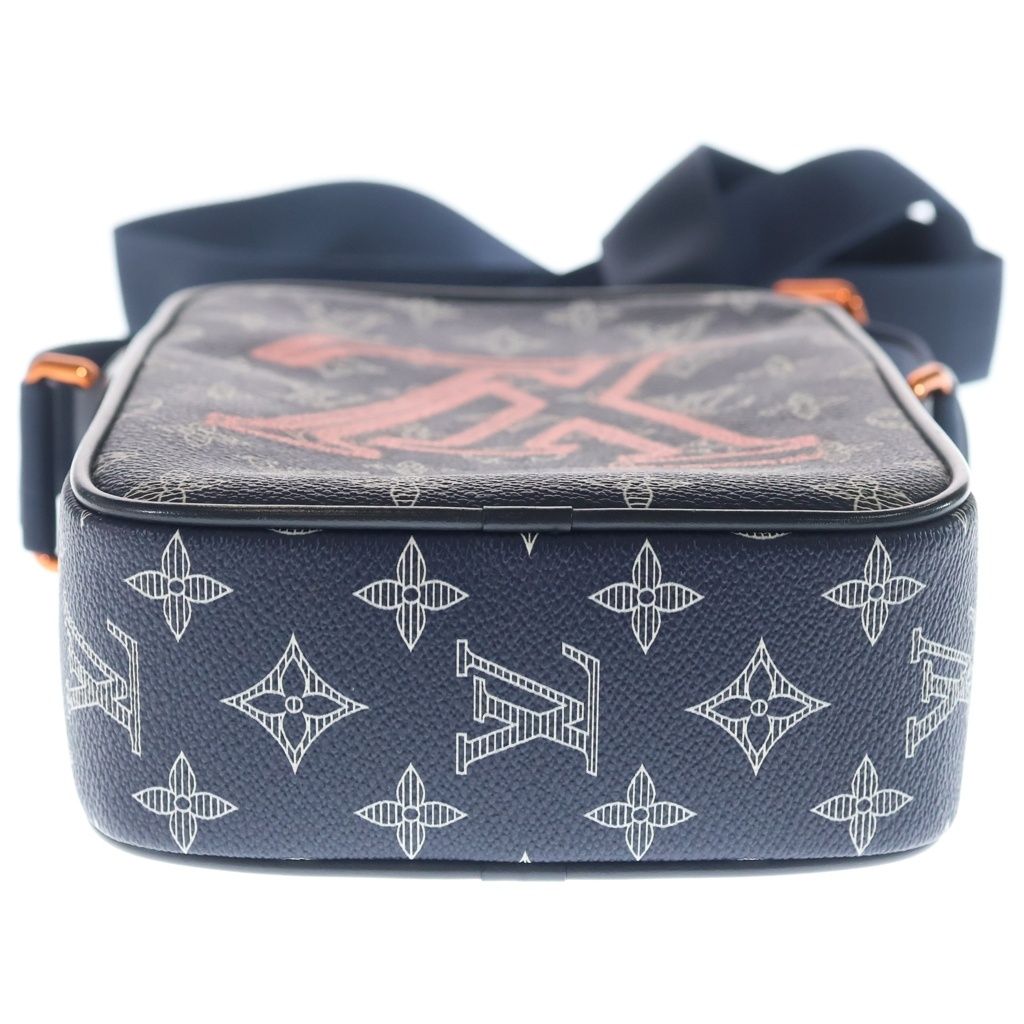 Louis Vuitton Monogram Ink Danube Mini Shoulder Bag Navy Orange — view 4