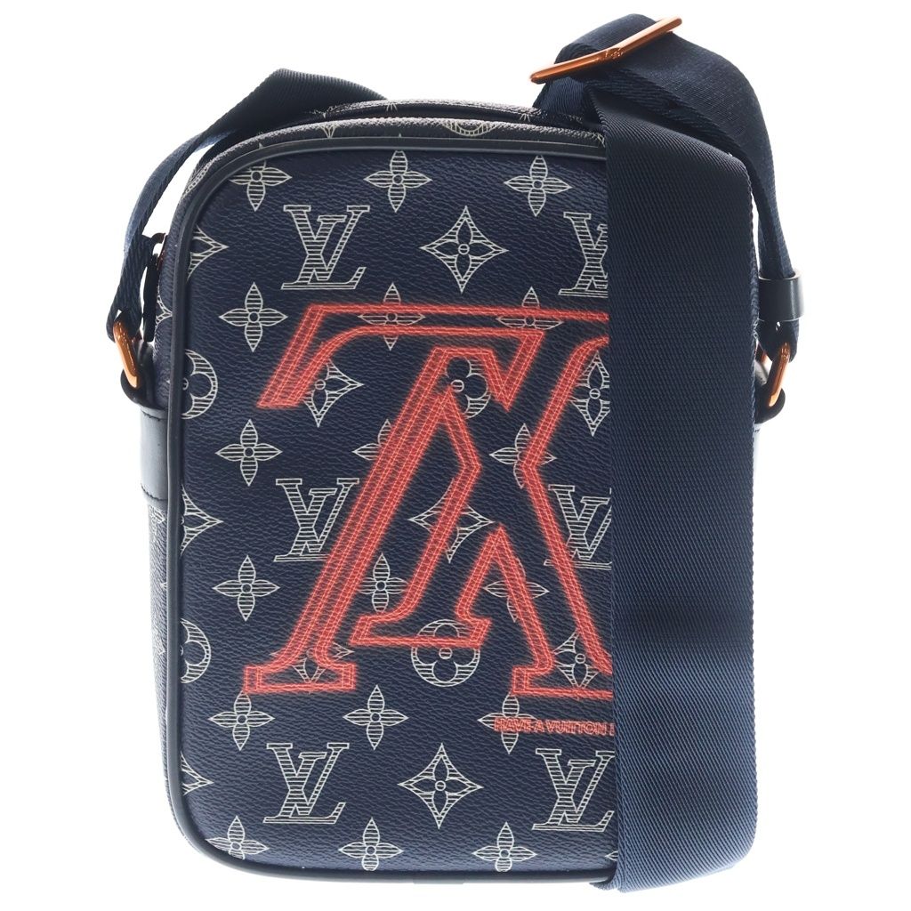 Louis Vuitton Monogram Ink Danube Mini Shoulder Bag Navy Orange