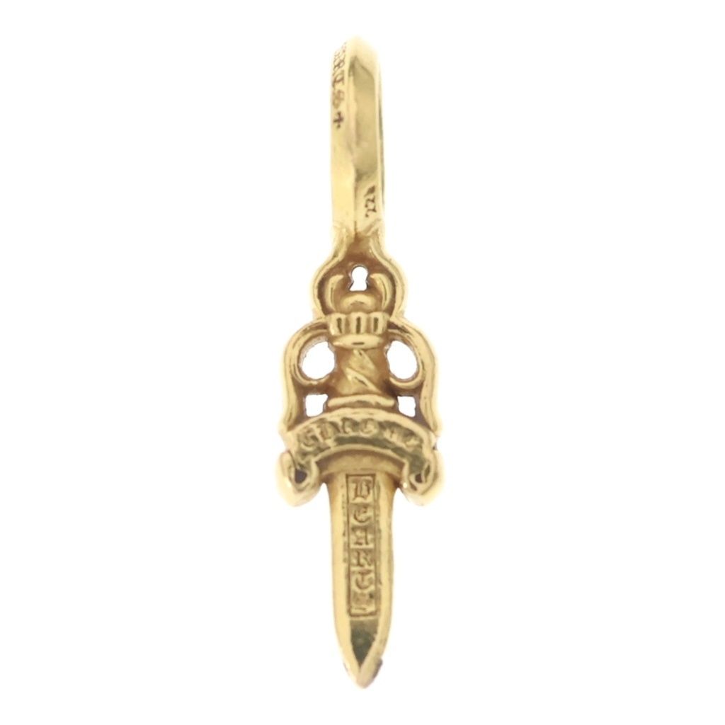 Chrome Hearts 22k Stack Dagger V2 Charm Pendant Top Gold — view 2