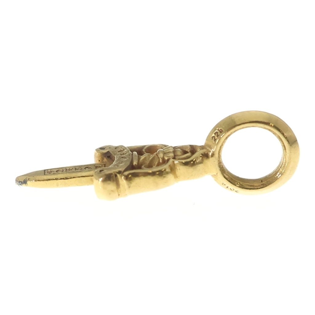 Chrome Hearts 22k Stack Dagger V2 Charm Pendant Top Gold — view 3
