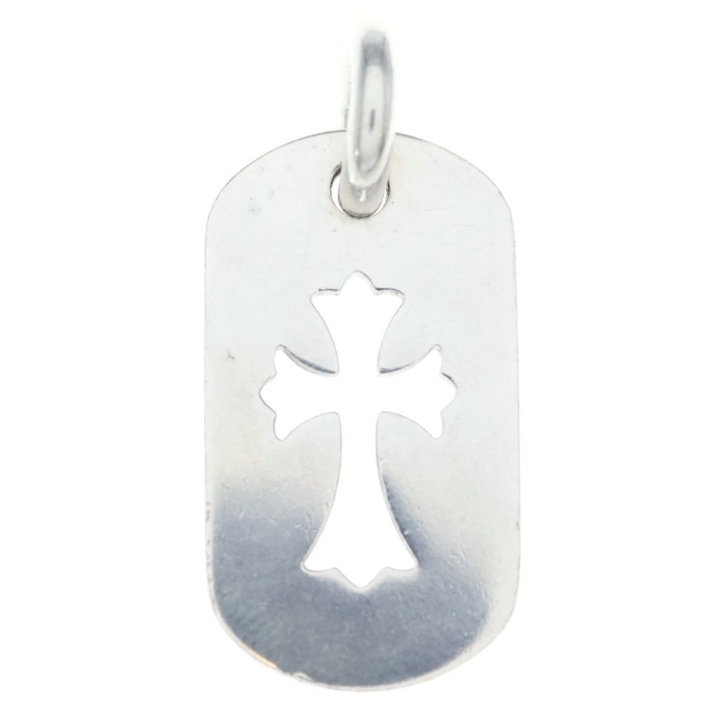 Chrome Hearts D Tag Sml CO Crs Cutout Cross Dog Tag Small Pendant Top Silver — view 2