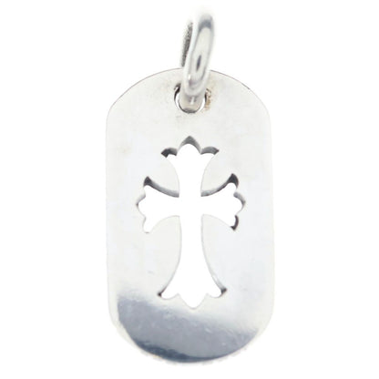 Chrome Hearts D Tag Sml CO Crs Cutout Cross Dog Tag Small Pendant Top Silver — view 2