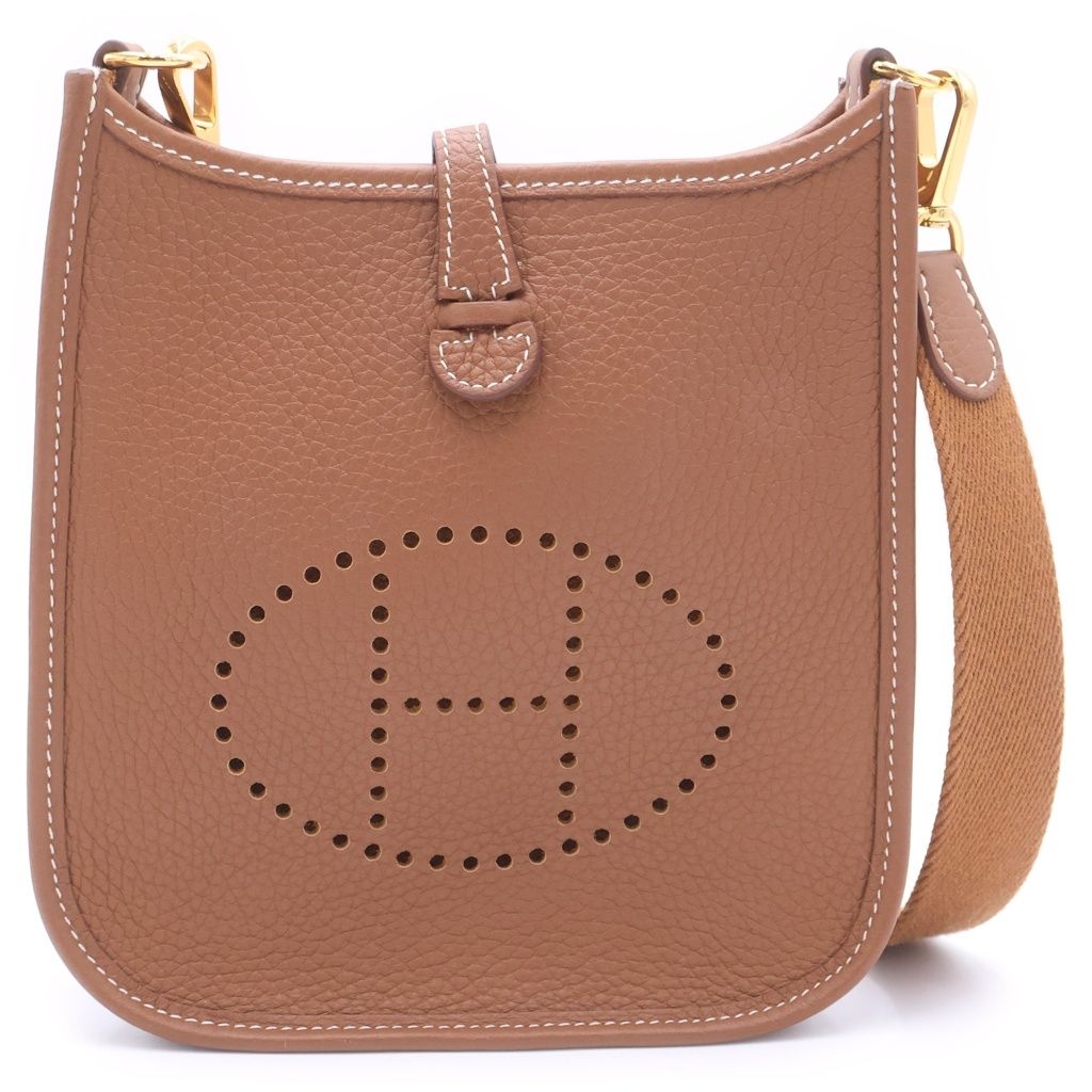 Hermes Evelyne TPM Gold Taurillon Clemence Shoulder Bag