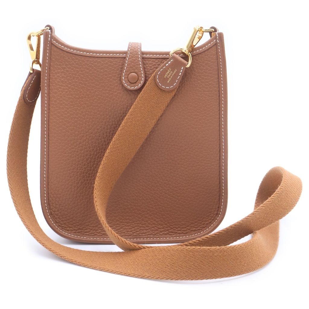 Hermes Evelyne TPM Gold Taurillon Clemence Shoulder Bag — view 2