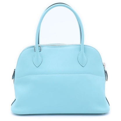 Hermes Bolide 27 Blue Atoll Swift Leather 2-Way Bag Silver — view 2