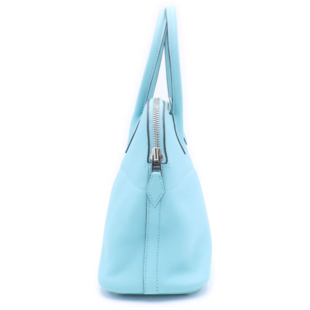 Hermes Bolide 27 Blue Atoll Swift Leather 2-Way Bag Silver — view 3