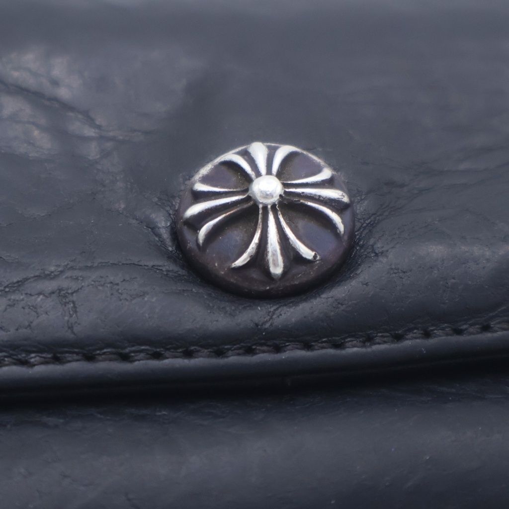 Chrome Hearts Judy Cross Ball Button Leather Wallet Black — view 5