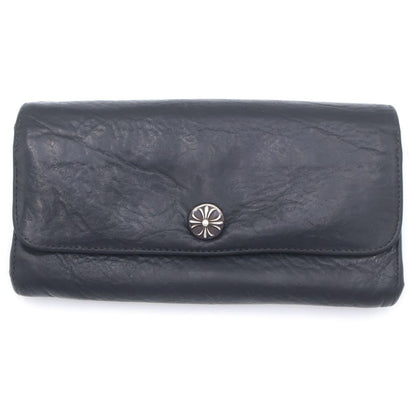 Chrome Hearts Judy Cross Ball Button Leather Wallet Black