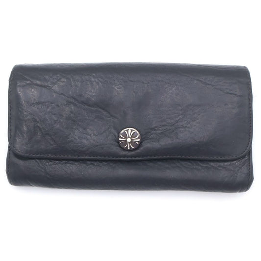 Chrome Hearts Judy Cross Ball Button Leather Wallet Black