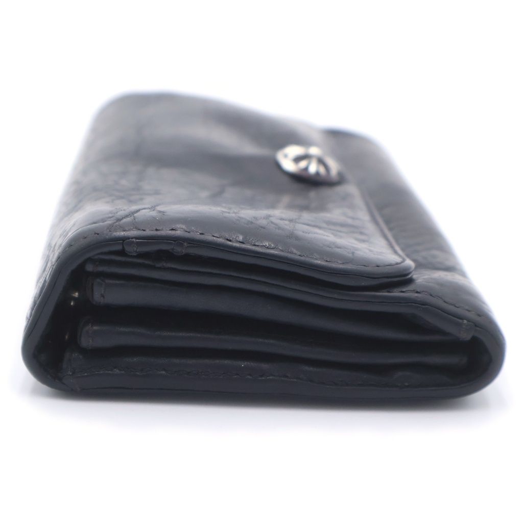 Chrome Hearts Judy Cross Ball Button Leather Wallet Black — view 3