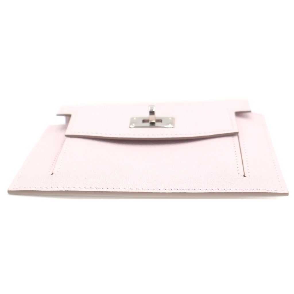 Hermes Kelly Pocket Compact Card Case Light Pink Chevre Silver — view 5
