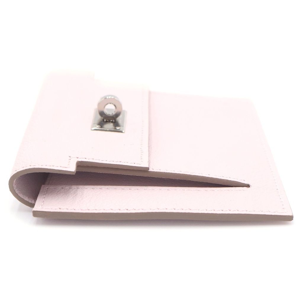 Hermes Kelly Pocket Compact Card Case Light Pink Chevre Silver — view 3