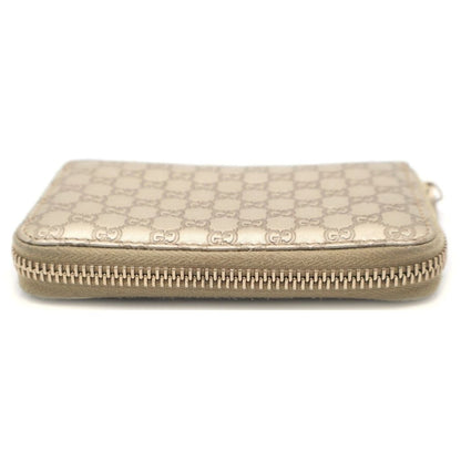 Gucci Micro Guccissima Zip Around Card Case Mini Wallet Coin Gold Leather — view 5