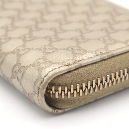 Gucci Micro Guccissima Zip Around Card Case Mini Wallet Coin Gold Leather — view 6