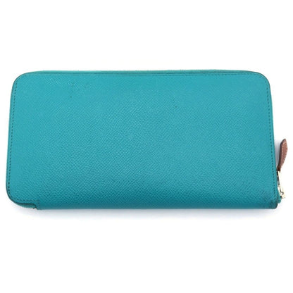 Hermes Azap Silk in Wallet Card Case Veau Green Silver — view 2