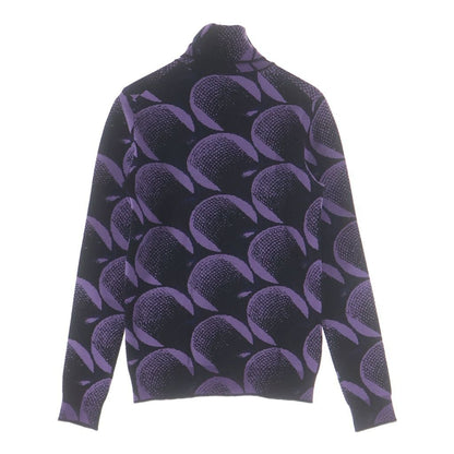 Prada Second Skin Power Net Knit Turtleneck All Over Pattern Purple Sweater — view 2