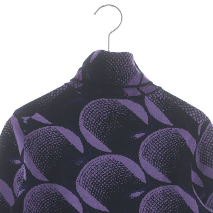 Prada Second Skin Power Net Knit Turtleneck All Over Pattern Purple Sweater — view 4