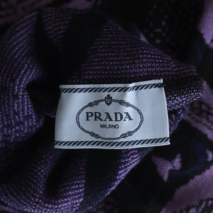 Prada Second Skin Power Net Knit Turtleneck All Over Pattern Purple Sweater — view 6