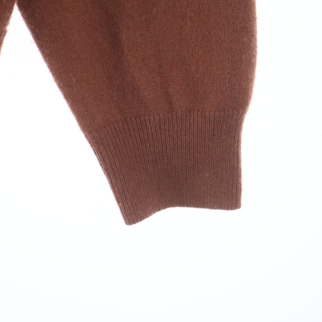 Hermes Cashmere Crew Neck Long Sleeve Knit Sweatshirt Brown — view 5