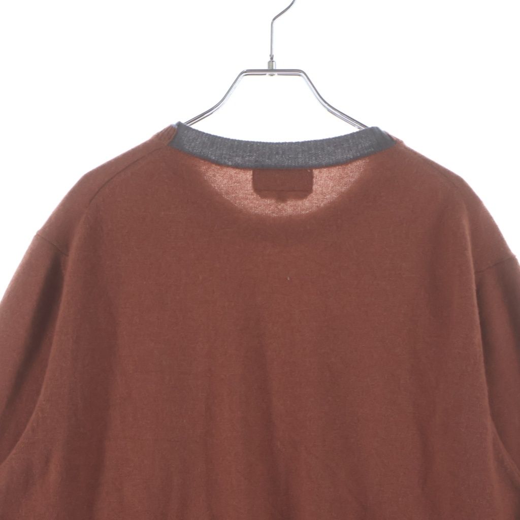 Hermes Cashmere Crew Neck Long Sleeve Knit Sweatshirt Brown — view 4