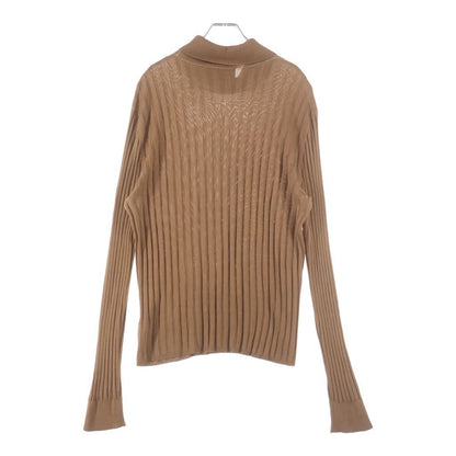 Gucci Turtleneck Long Sleeve Rib Knit Brown Sweater — view 2