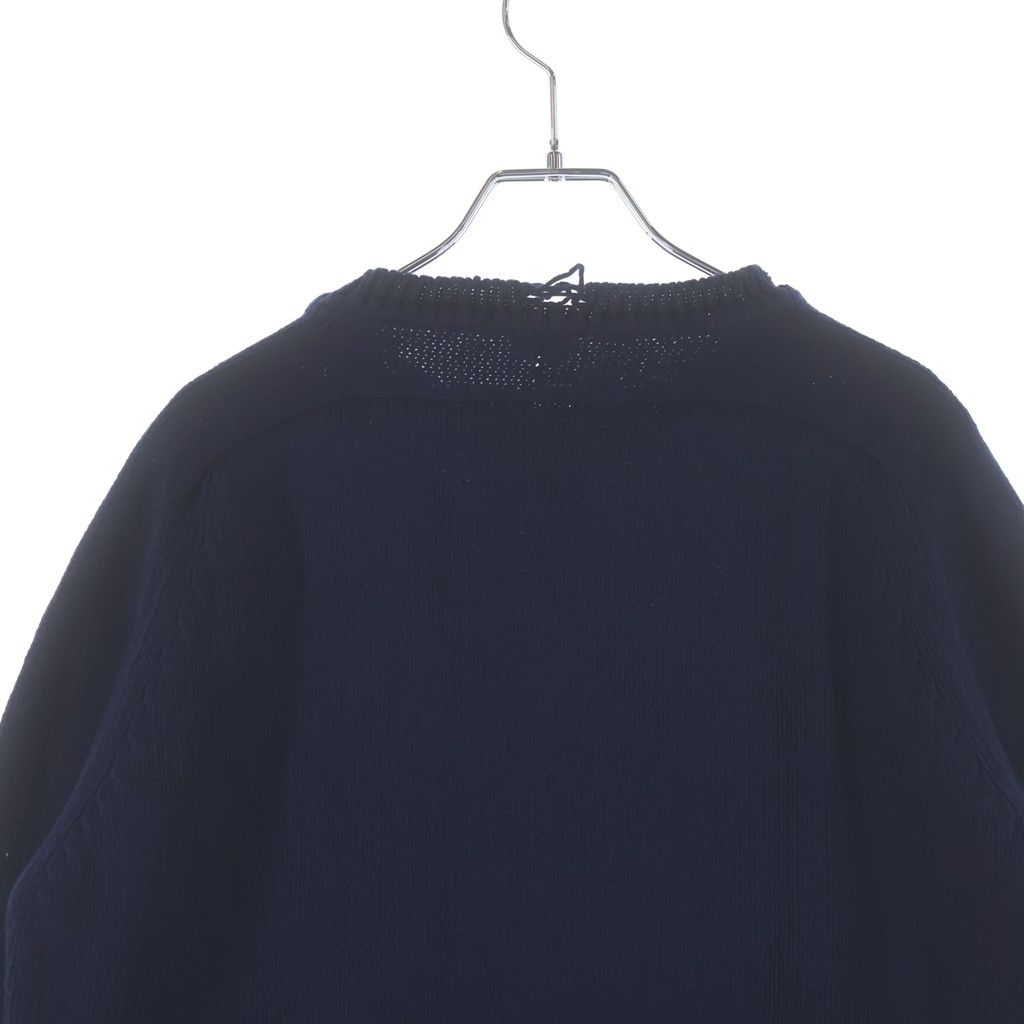 Saint Laurent Paris Destroyed Crushed Knit Sweater Navy — view 4