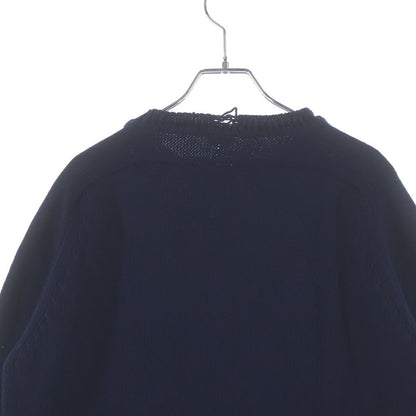 Saint Laurent Paris Destroyed Crushed Knit Sweater Navy — view 4
