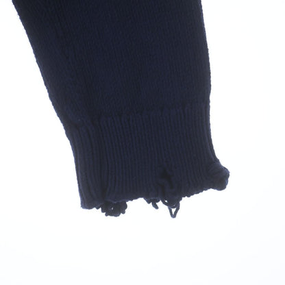 Saint Laurent Paris Destroyed Crushed Knit Sweater Navy — view 5