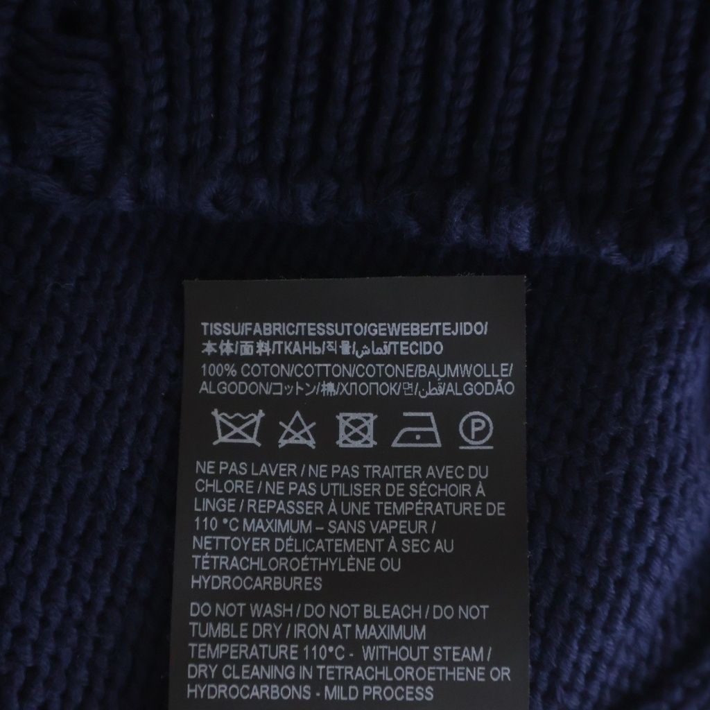 Saint Laurent Paris Destroyed Crushed Knit Sweater Navy — view 7