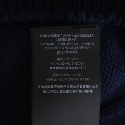 Saint Laurent Paris Destroyed Crushed Knit Sweater Navy — view 8