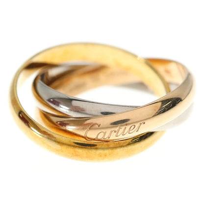 Cartier 18k Yellow Gold WG PG Ring Trinity 58 Silver