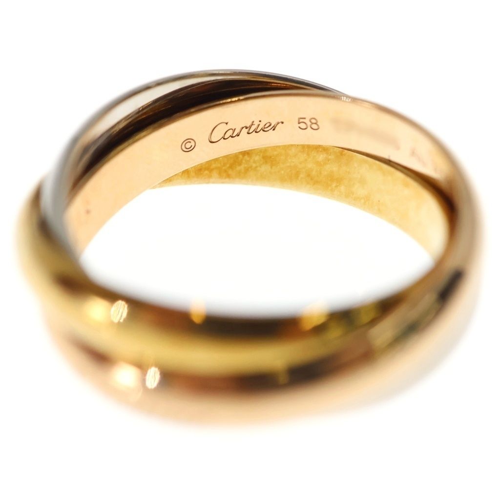 Cartier 18k Yellow Gold WG PG Ring Trinity 58 Silver — view 5