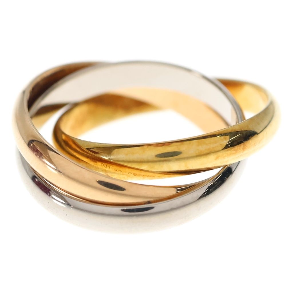 Cartier 18k Yellow Gold WG PG Ring Trinity 58 Silver