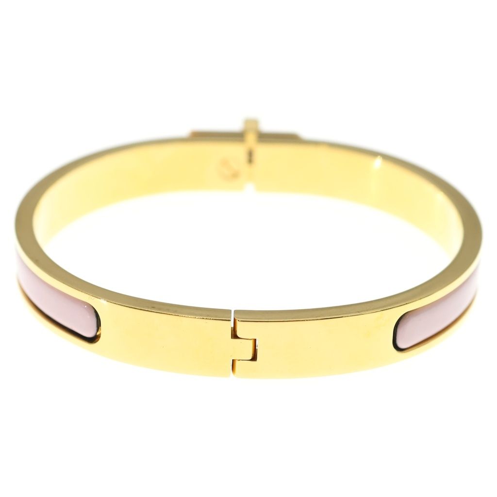 Hermes Mini Click Kelly Enamel Bracelet Gold Pink — view 2