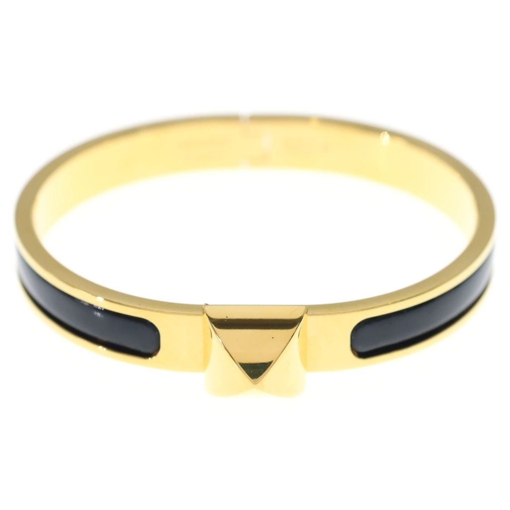 Hermes Mini Click Meadow Enamel Bracelet Gold Black