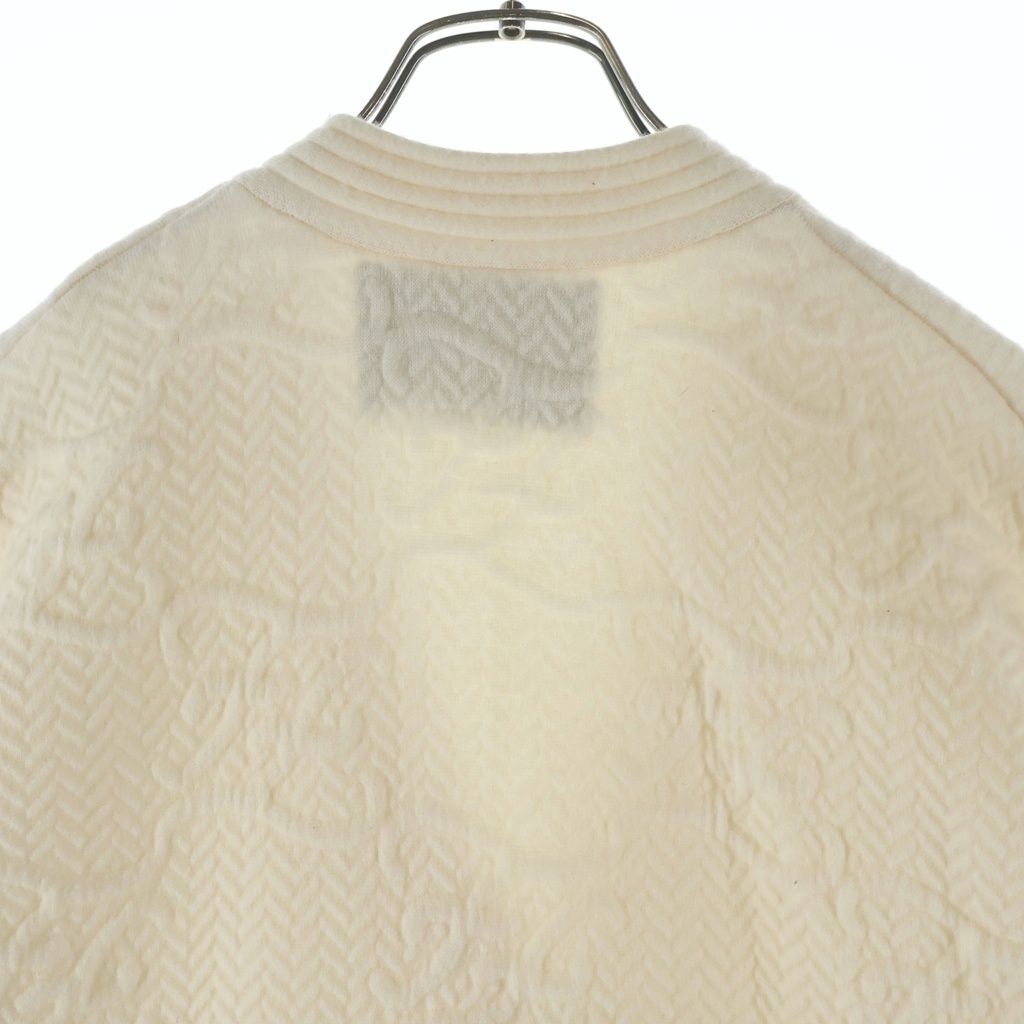 Fendi FF Calligraphy Logo Wool Rayon Knit Cardigan Ivory — view 4