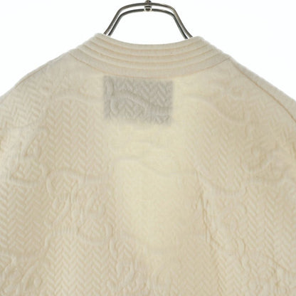 Fendi FF Calligraphy Logo Wool Rayon Knit Cardigan Ivory — view 4