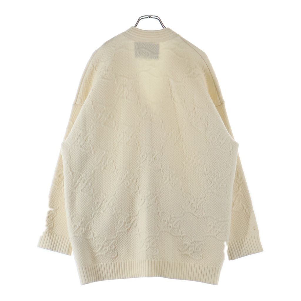 Fendi FF Calligraphy Logo Wool Rayon Knit Cardigan Ivory — view 2